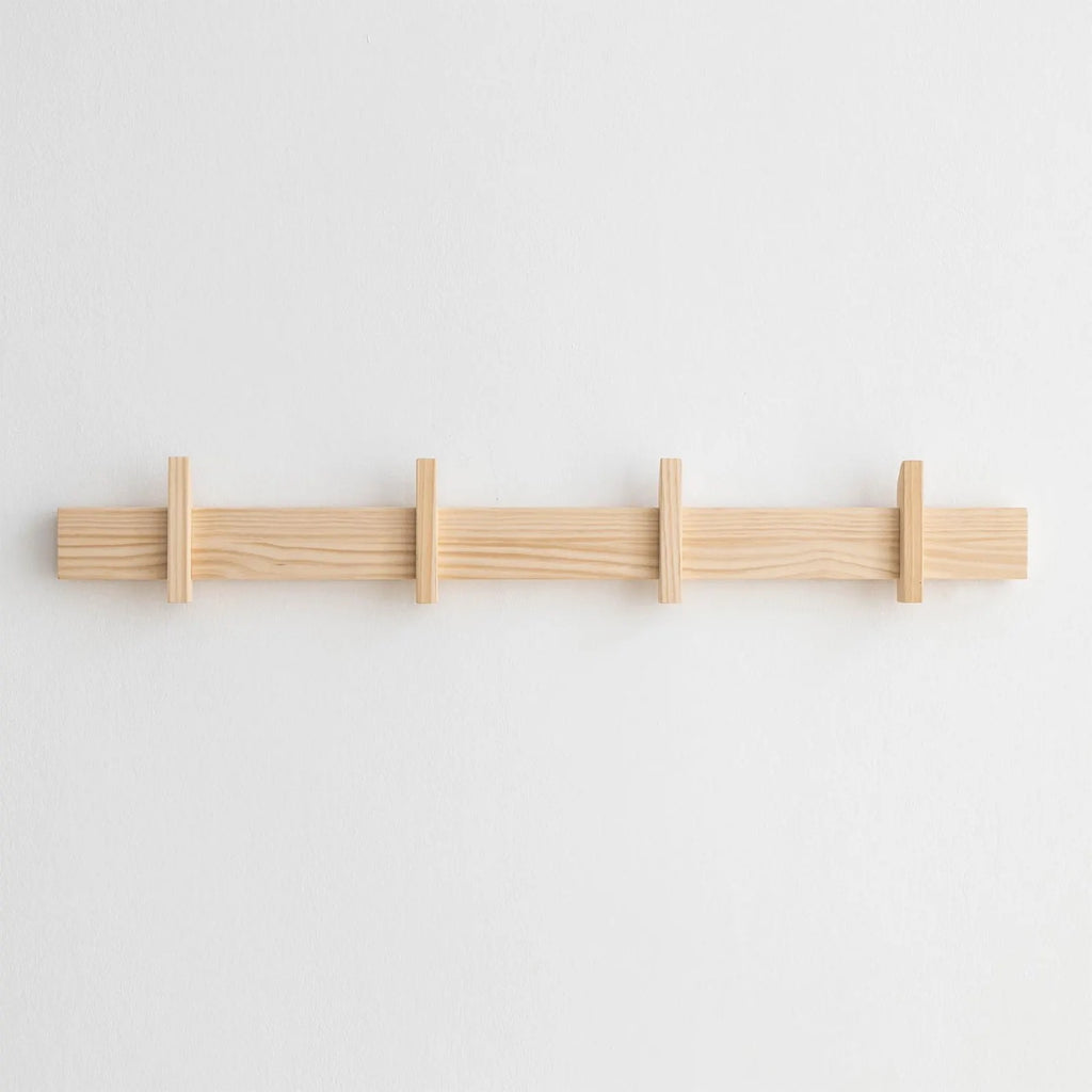 Wall-mounted coat rack, solid wood coat rack, entryway coat rack - Large Figuera