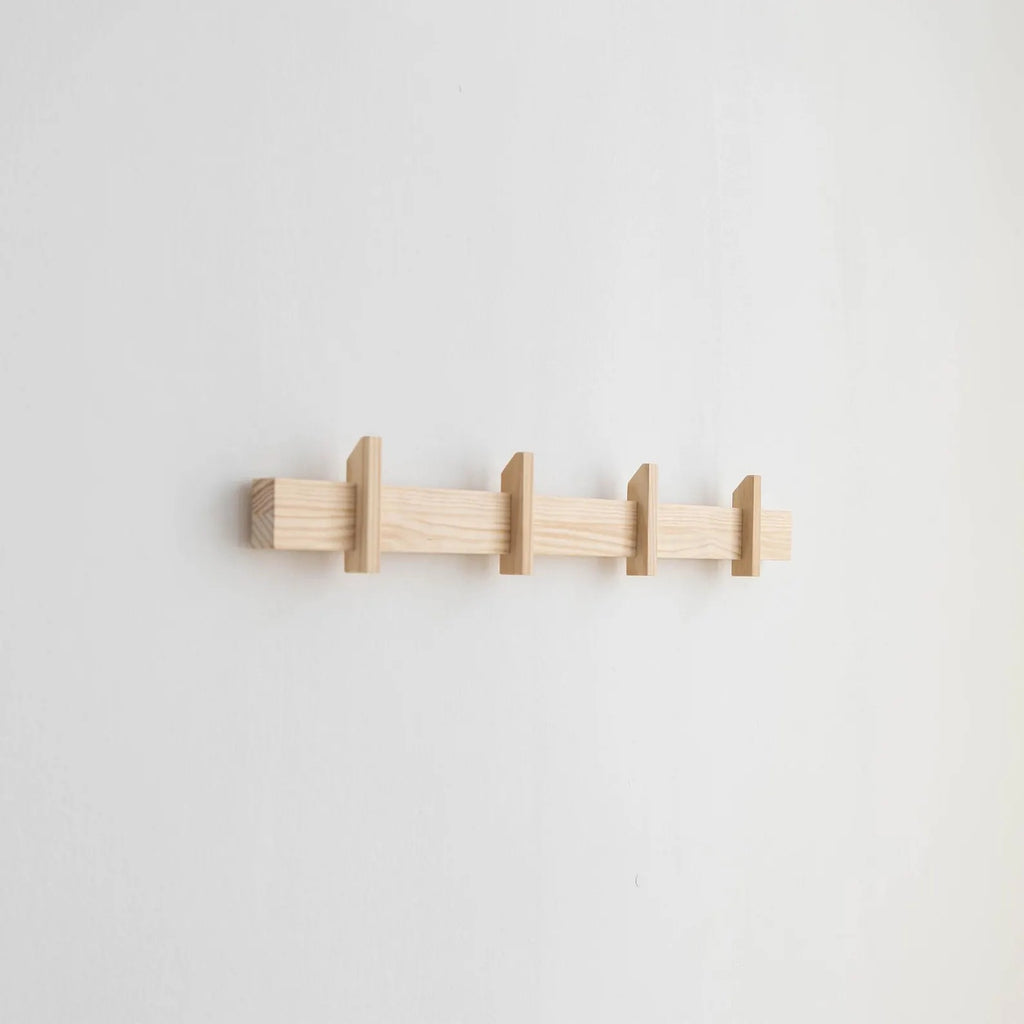 Wall-mounted coat rack, solid wood coat rack, entryway coat rack - Large Figuera