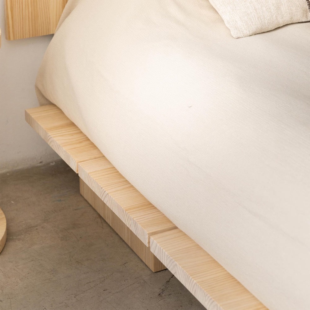 Solid wood bed, Handmade furniture, Floor bed, Bedroom bed - Serena